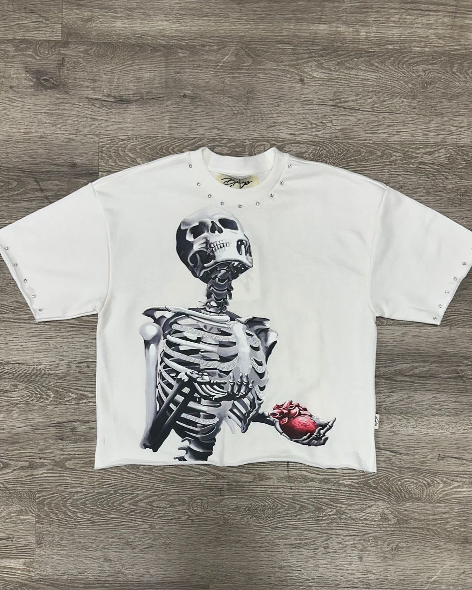 Bkys burn crop tee in white