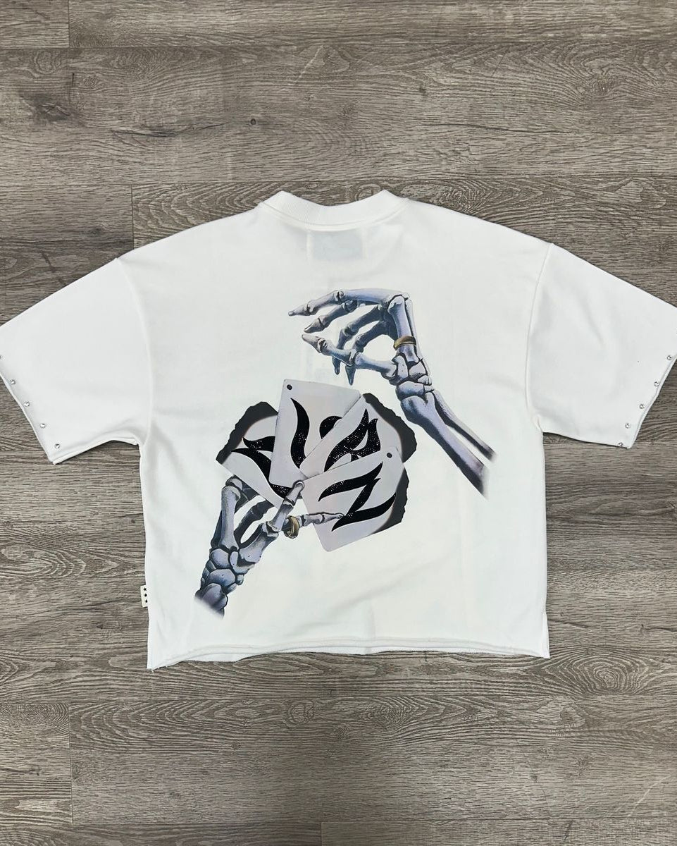 Bkys burn crop tee in white