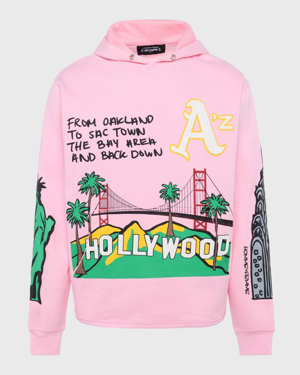 homme femme Cali to nyc hoodie in pink