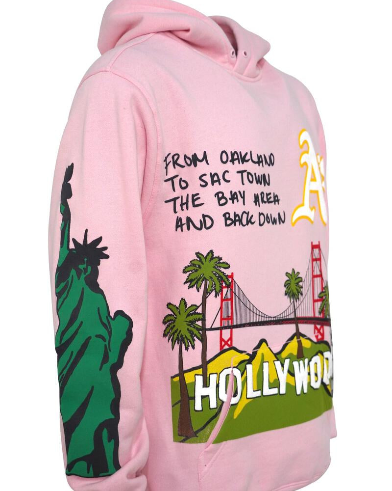 homme femme Cali to nyc hoodie in pink