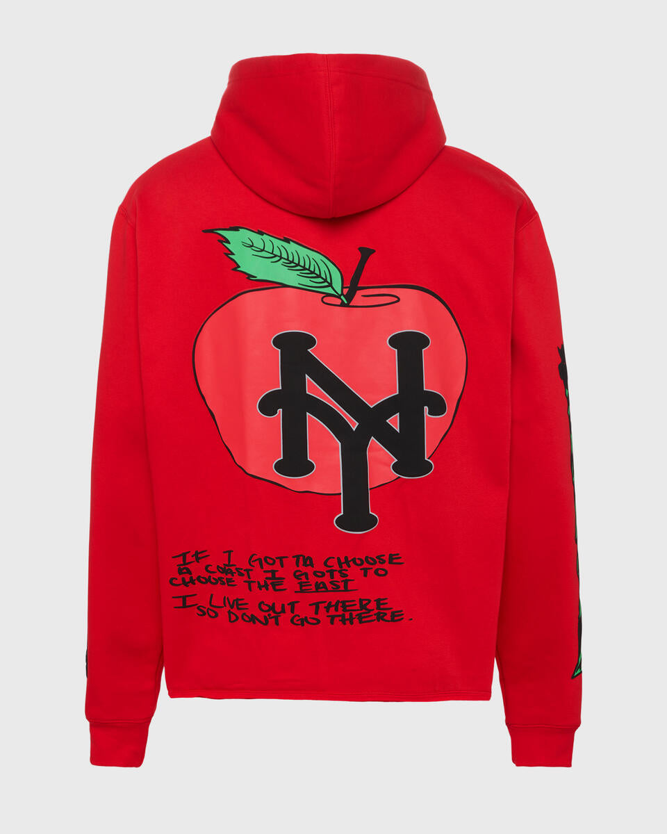 homme femme Cali to nyc hoodie in red