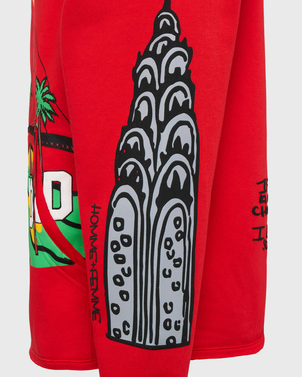homme femme Cali to nyc hoodie in red