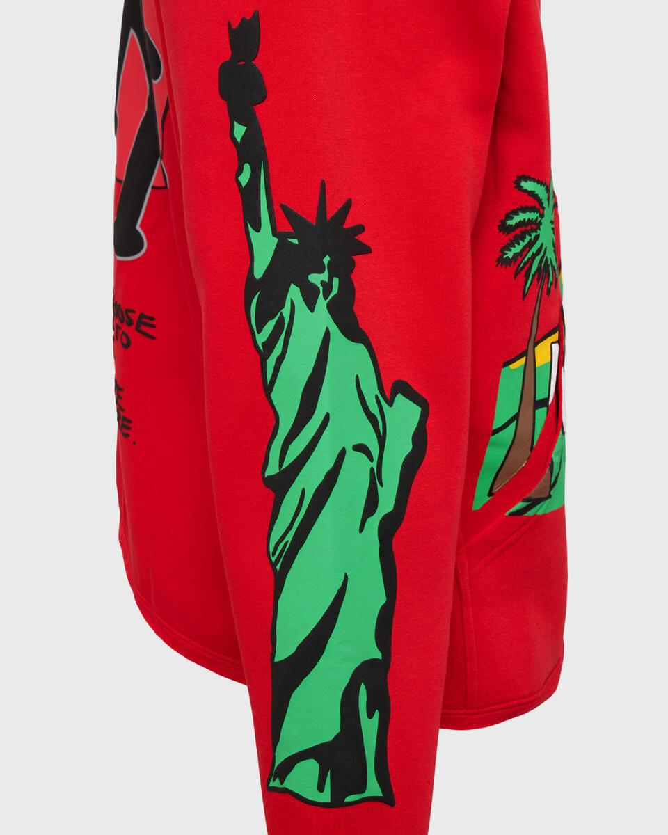 homme femme Cali to nyc hoodie in red