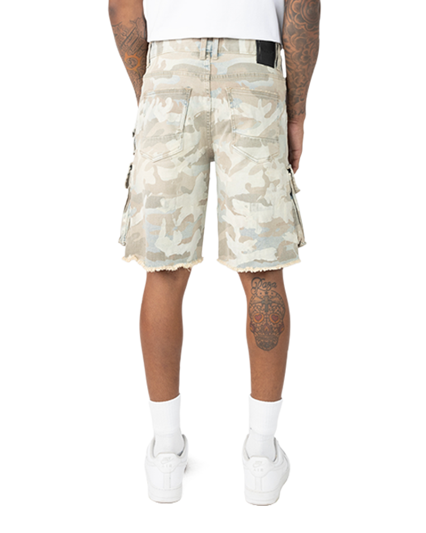 Flocked Camo Cargo Shorts