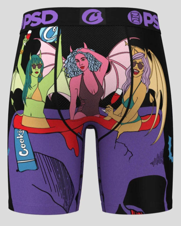 Psd cookies island briefs in purple and black