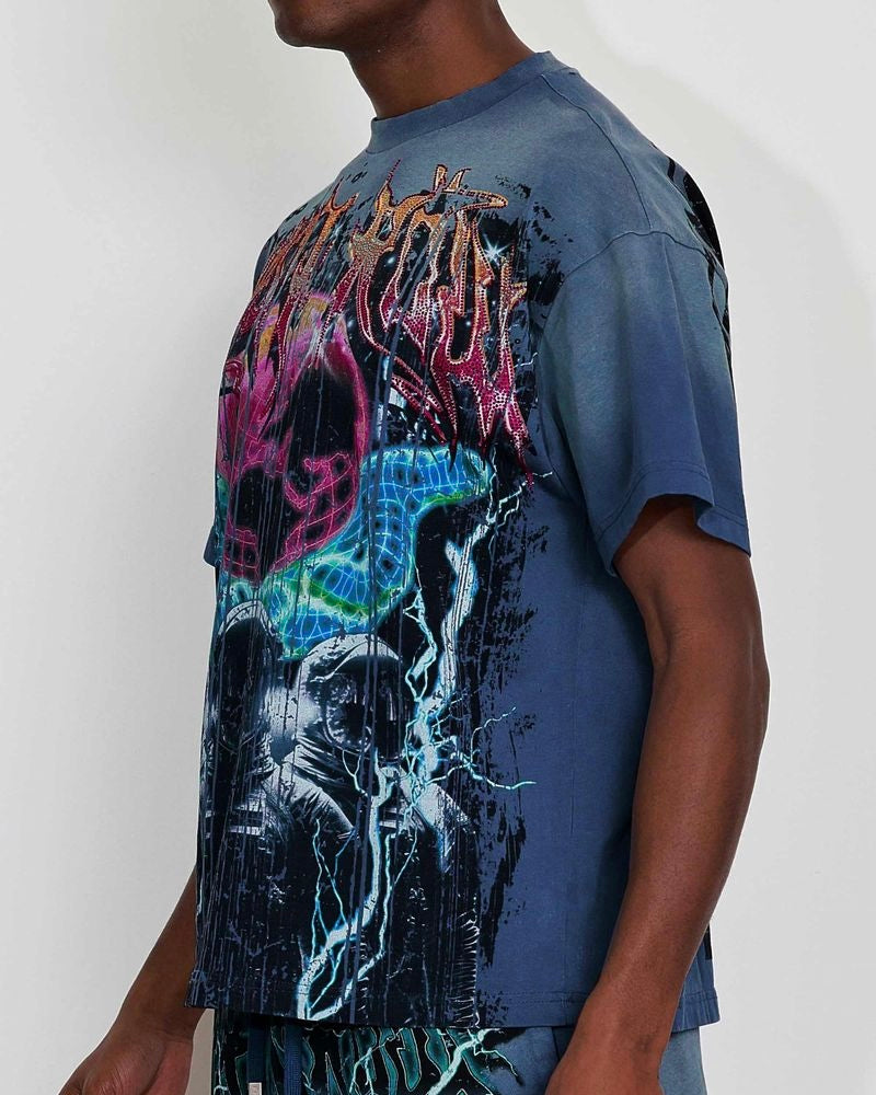 first row earth first washed tee in cool grey