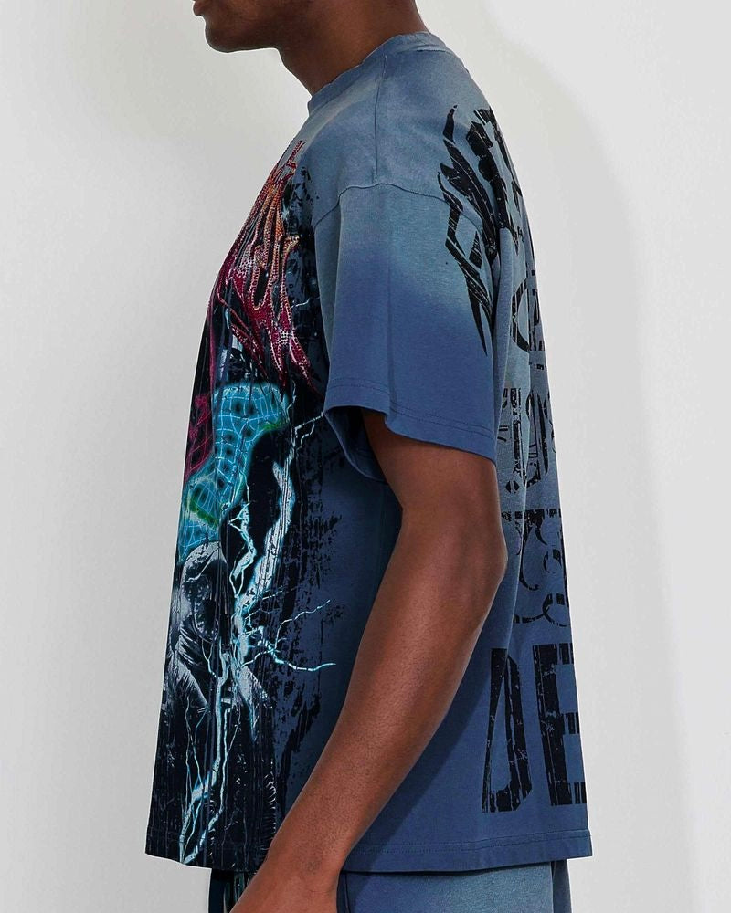 first row earth first washed tee in cool grey