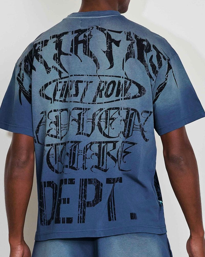 first row earth first washed tee in cool grey