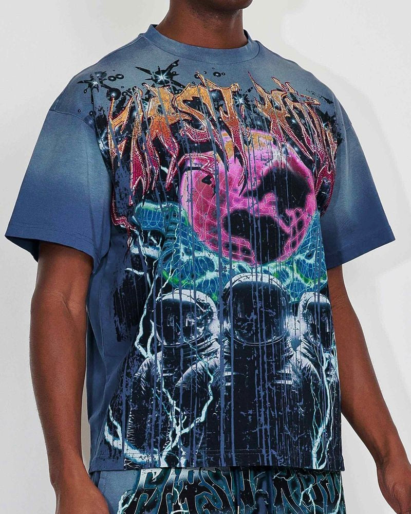 first row earth first washed tee in cool grey