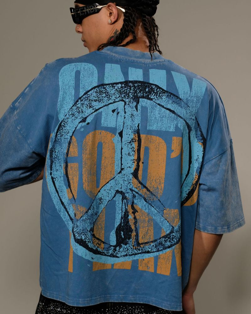 Stray gods man crop tee in blue