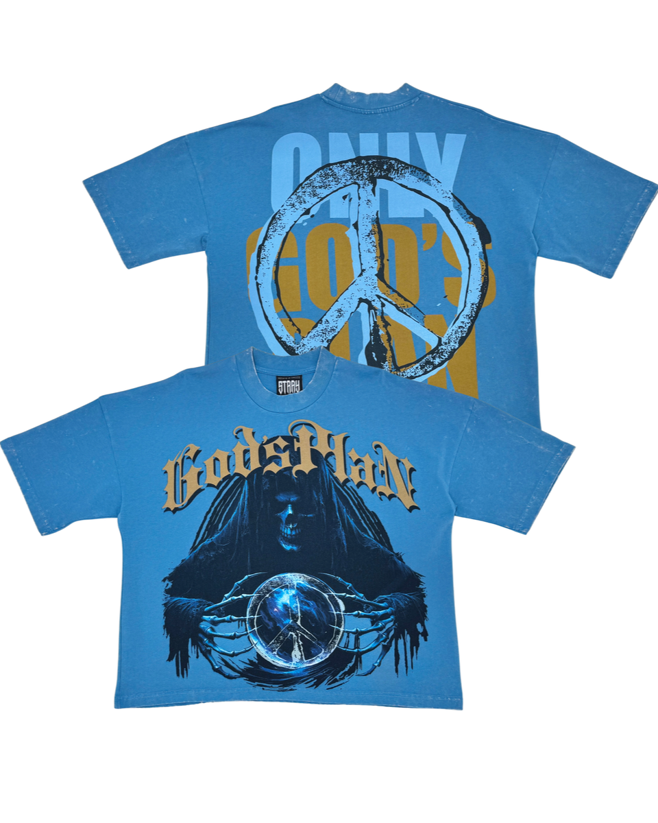 Stray gods man crop tee in blue