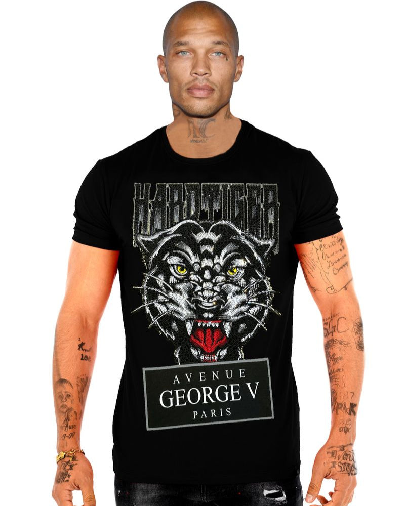 George V hardtiger tee in black
