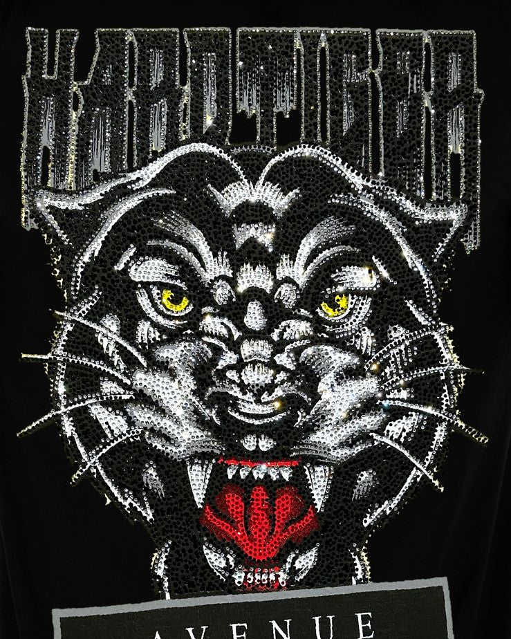 George V hardtiger tee in black