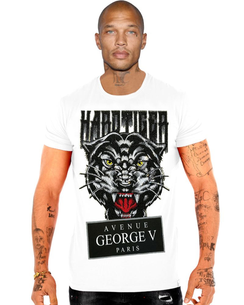 George V hardtiger tee in white