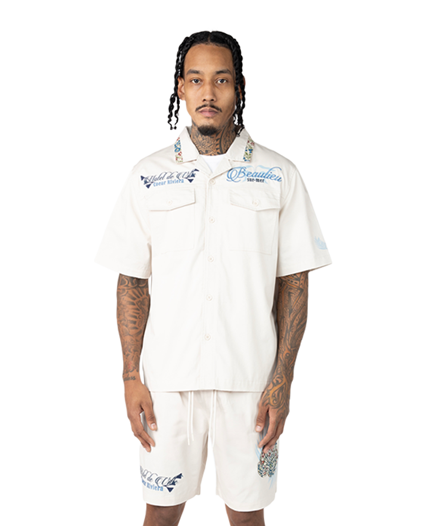 Smoke rise hotel de ville work shirt in chalk