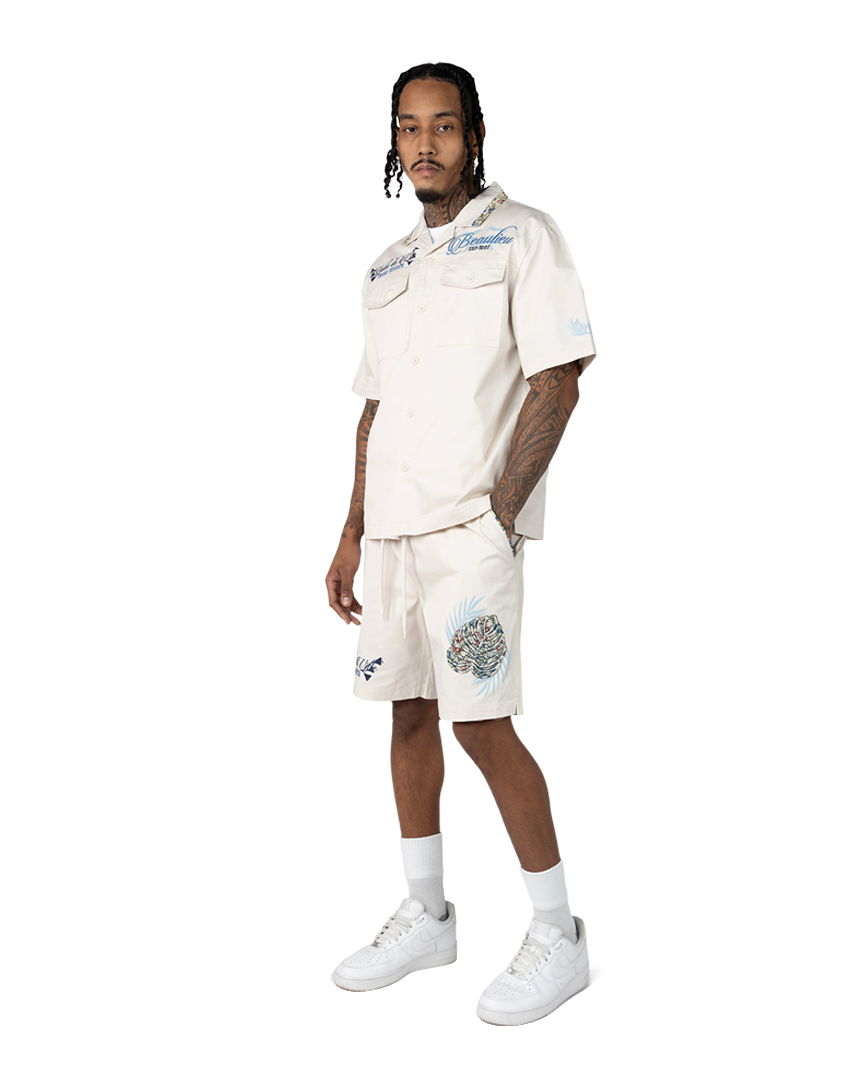 Smoke rise hotel de ville work shirt in chalk