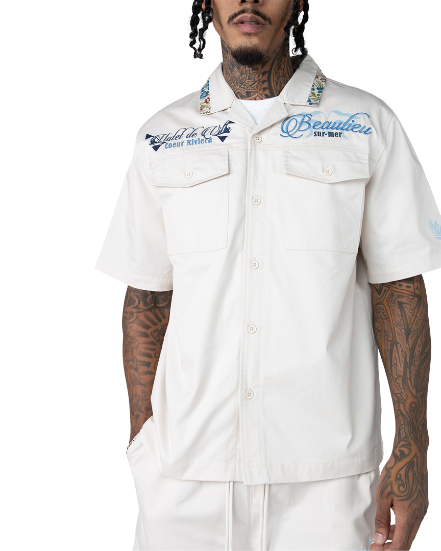 Smoke rise hotel de ville work shirt in chalk