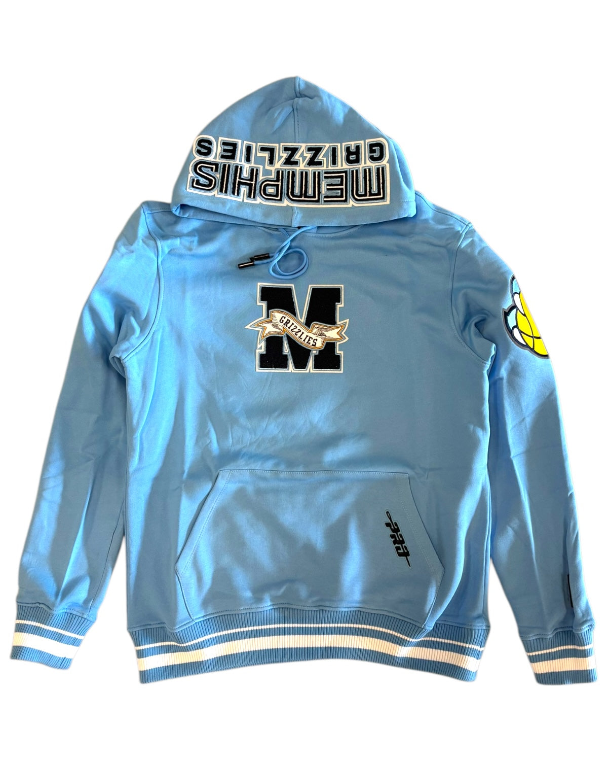 Light blue hoodie with 'MEPHEES' text and 'M' logo on a white background