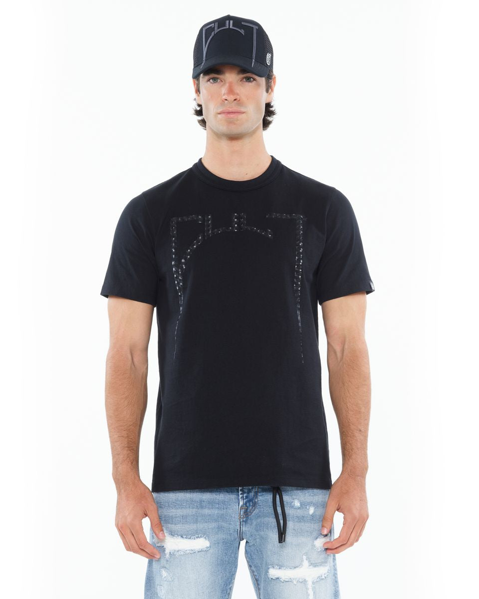 Cult of individuality metal logo tee in black
