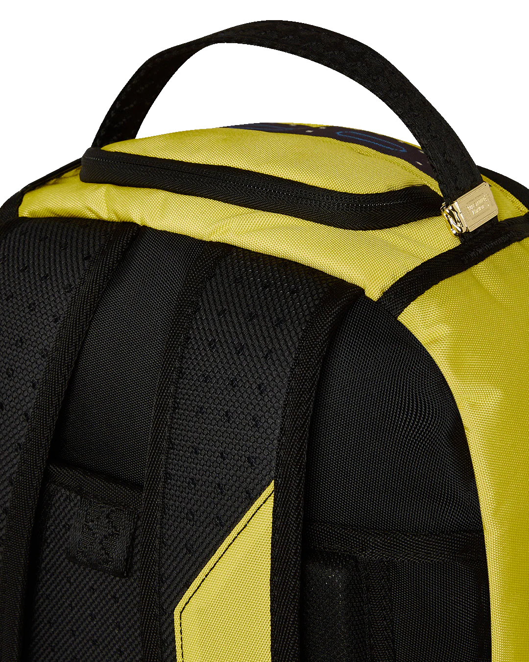 Pac-Man themed sprayground backpack with colorful design on a white background