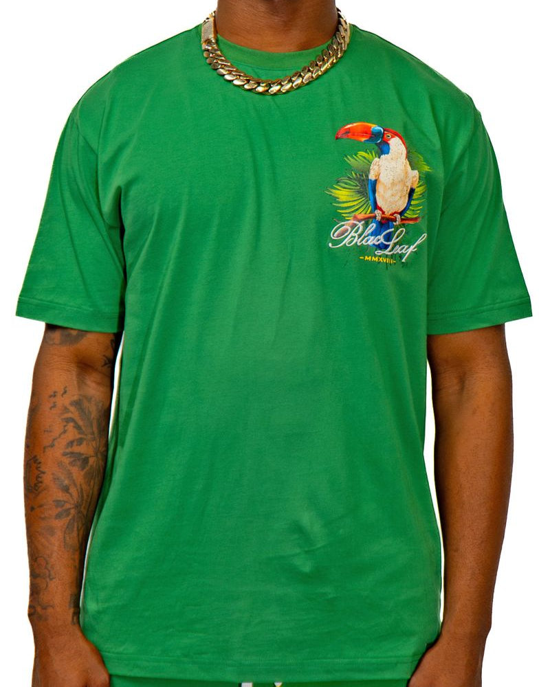 Blac leaf paradise vibes tee in green