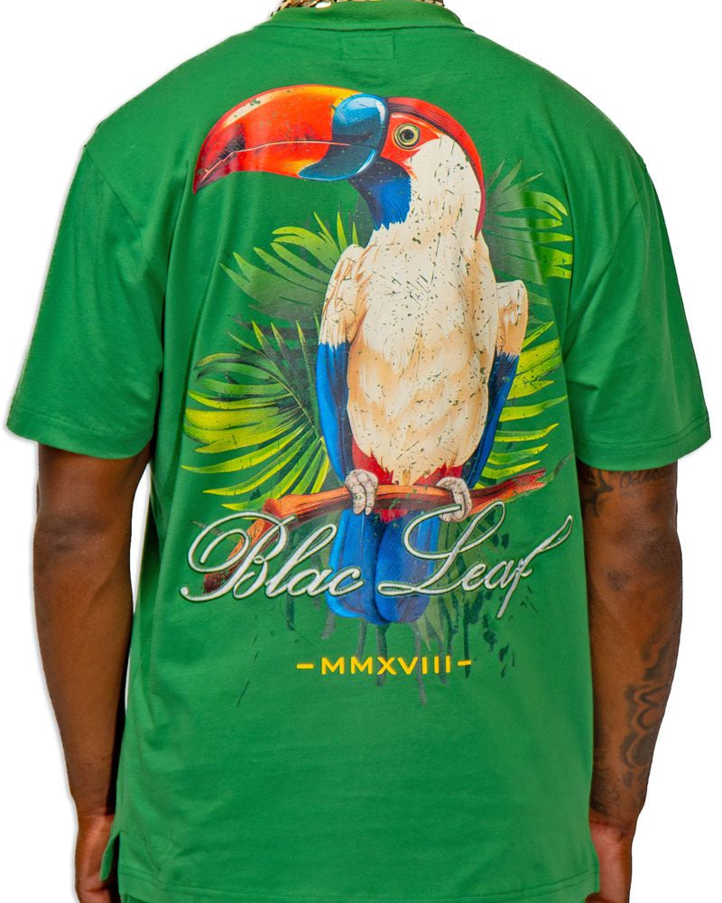 Blac leaf paradise vibes tee in green