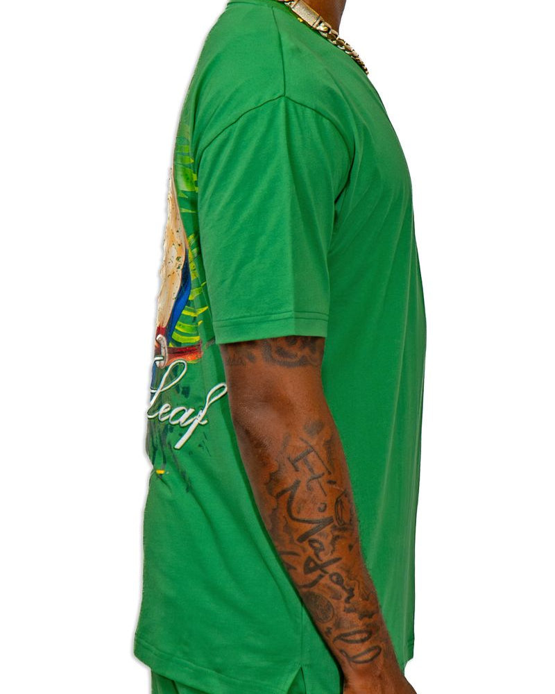Blac leaf paradise vibes tee in green