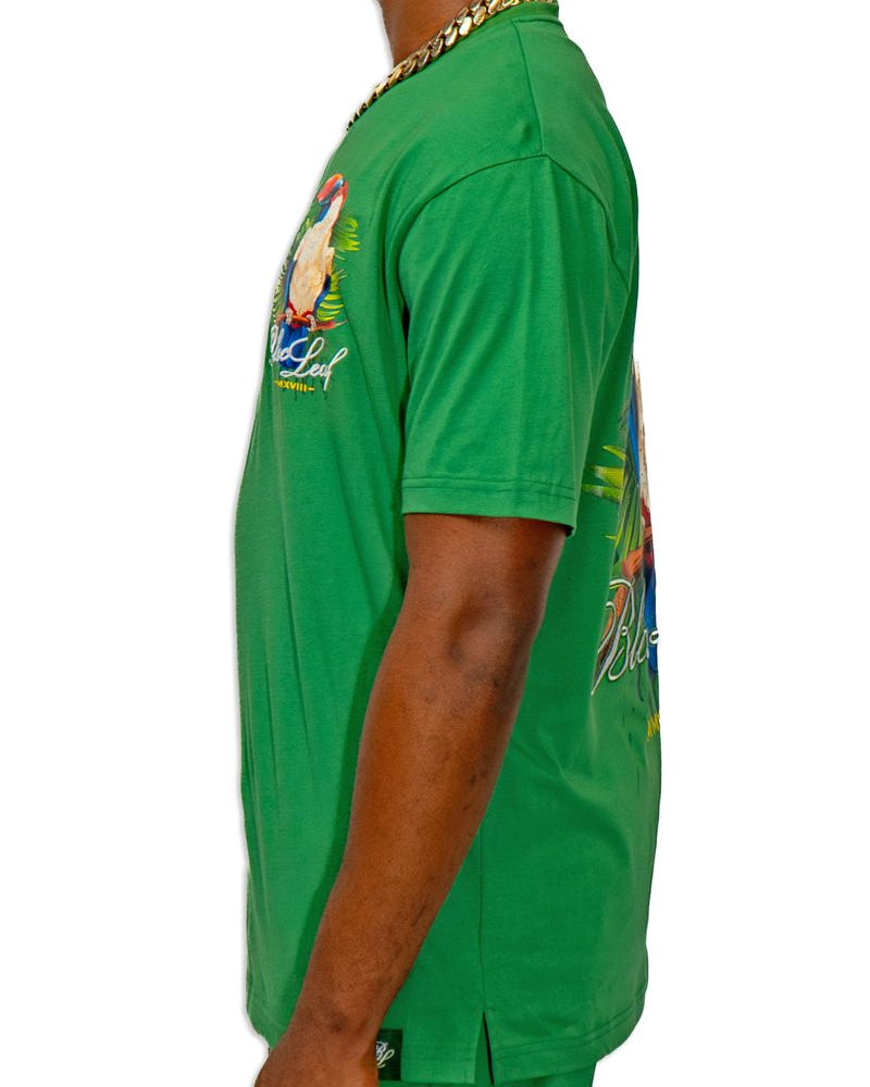 Blac leaf paradise vibes tee in green