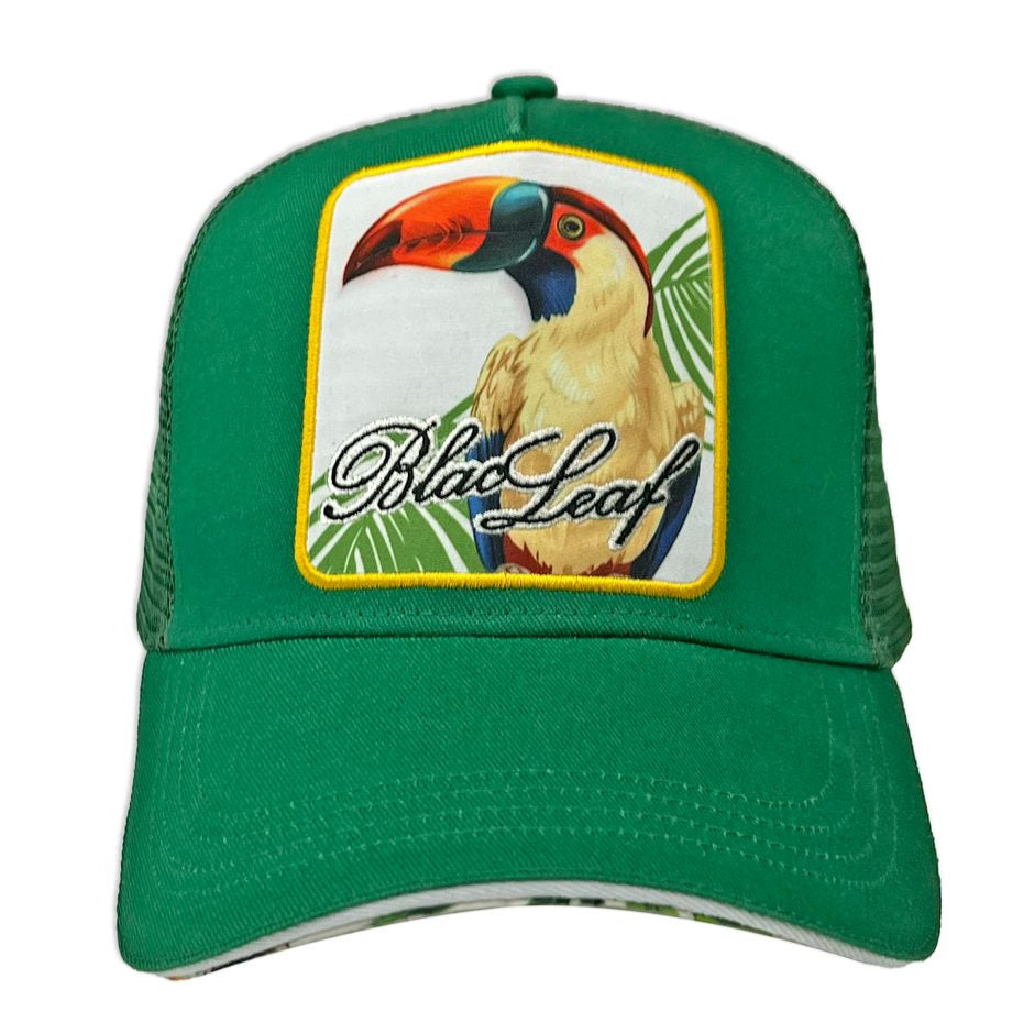 Blac leaf paradise vibes trucker hat in green