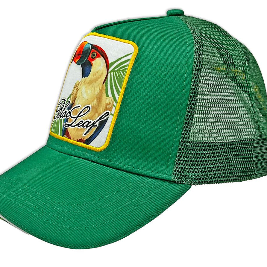 Blac leaf paradise vibes trucker hat in green