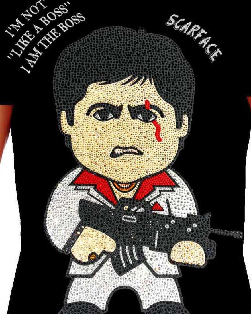 George V Scarface tee in black