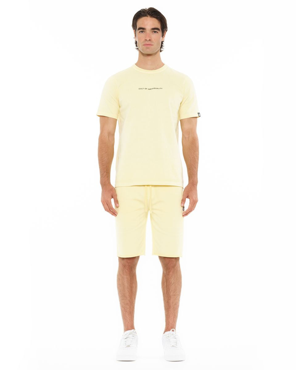 Cult of individuality shimuchan logo tee in pastel yellow