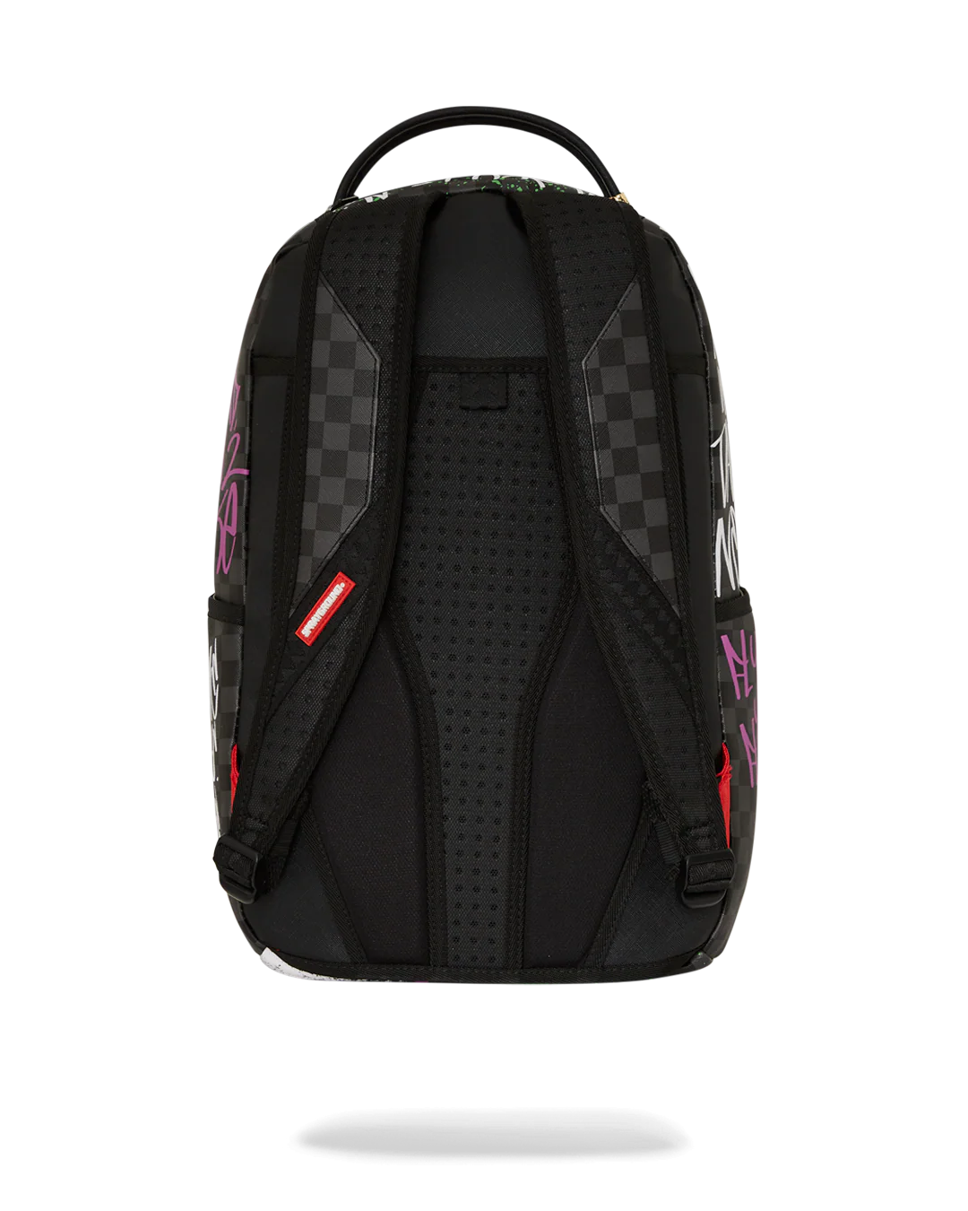 backpack with checkered pattern on a white background