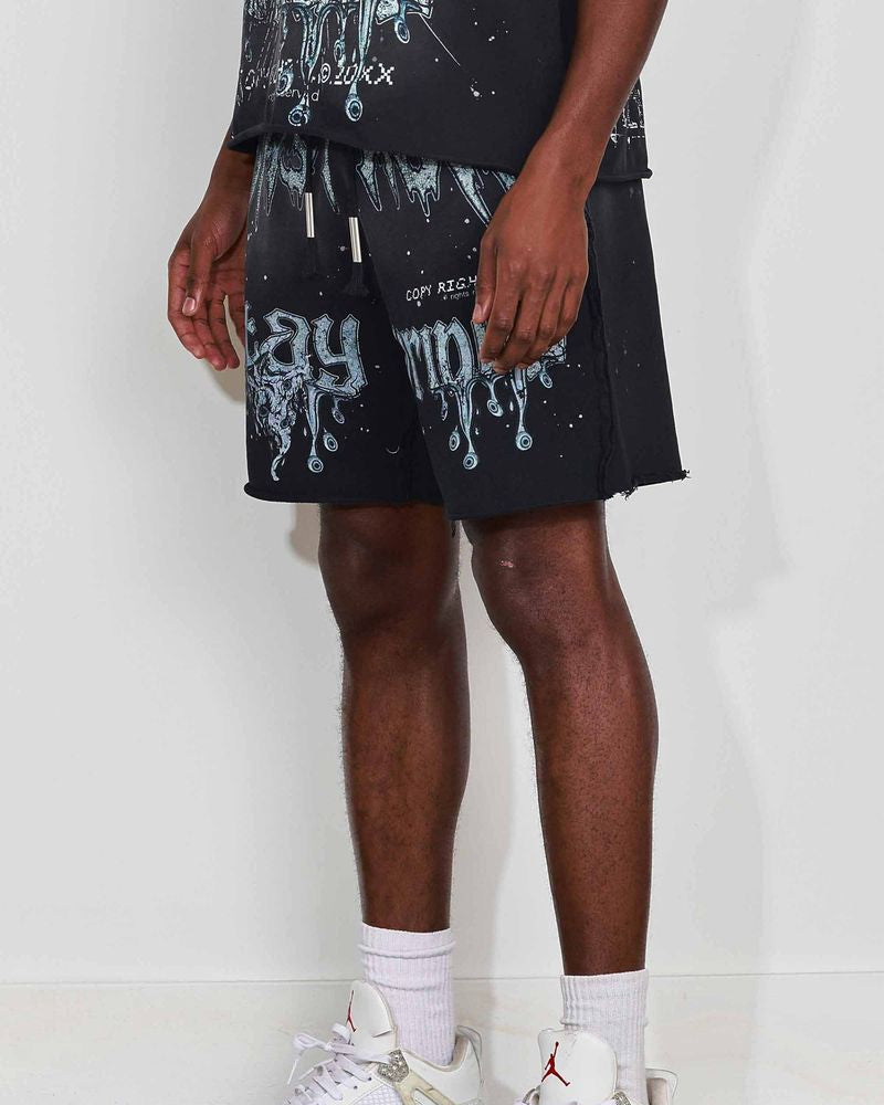 first row stay curious shorts in black