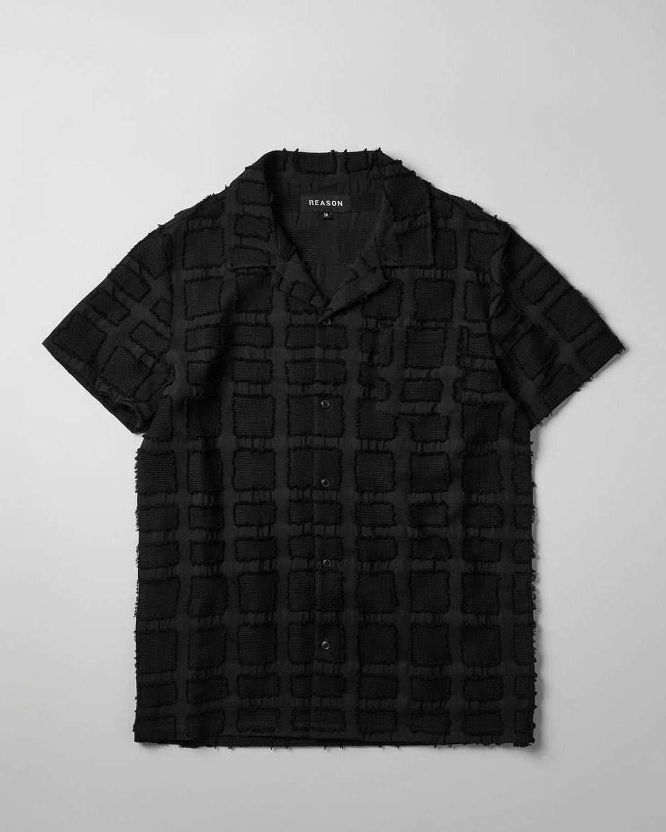 Reason textured shirt in black