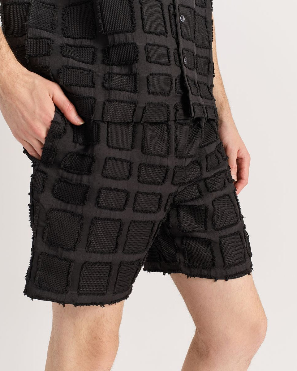 Reason textured shorts in black