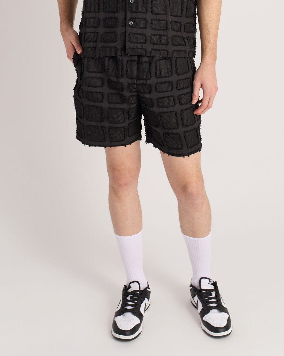 Reason textured shorts in black