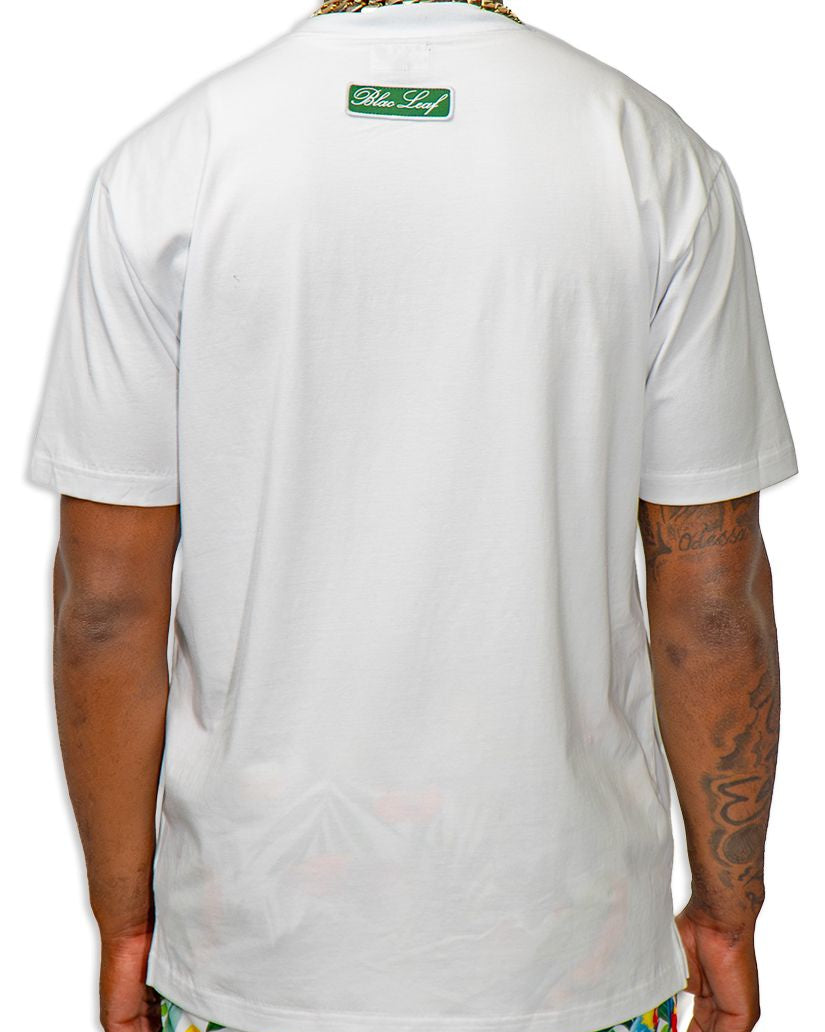 Blac leaf tropical vibes tee in white