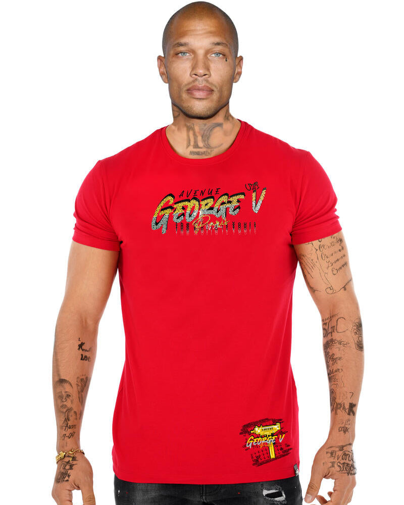 George v Uzi tee in red color