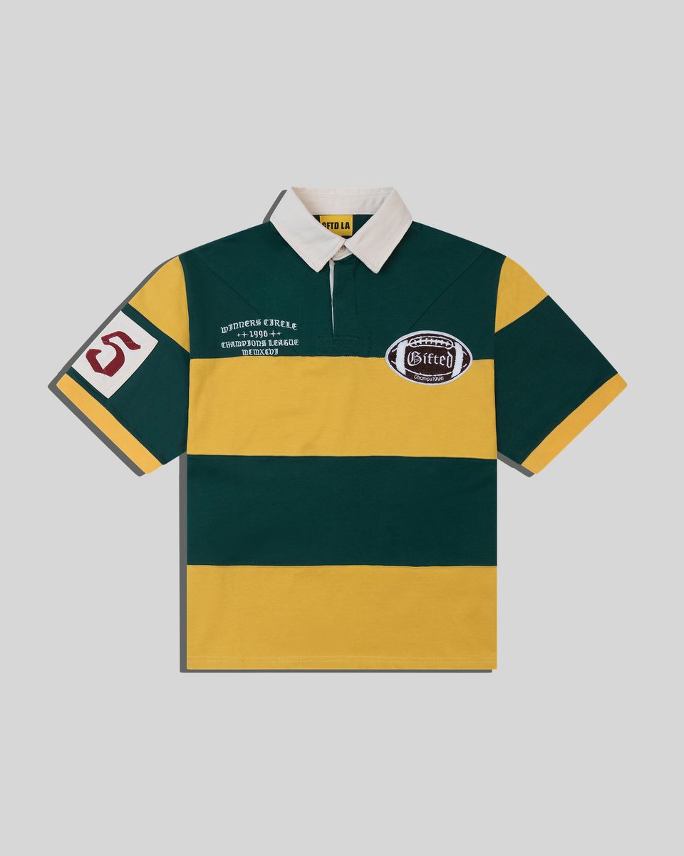 gftd la winners polo shirt in green & yellow