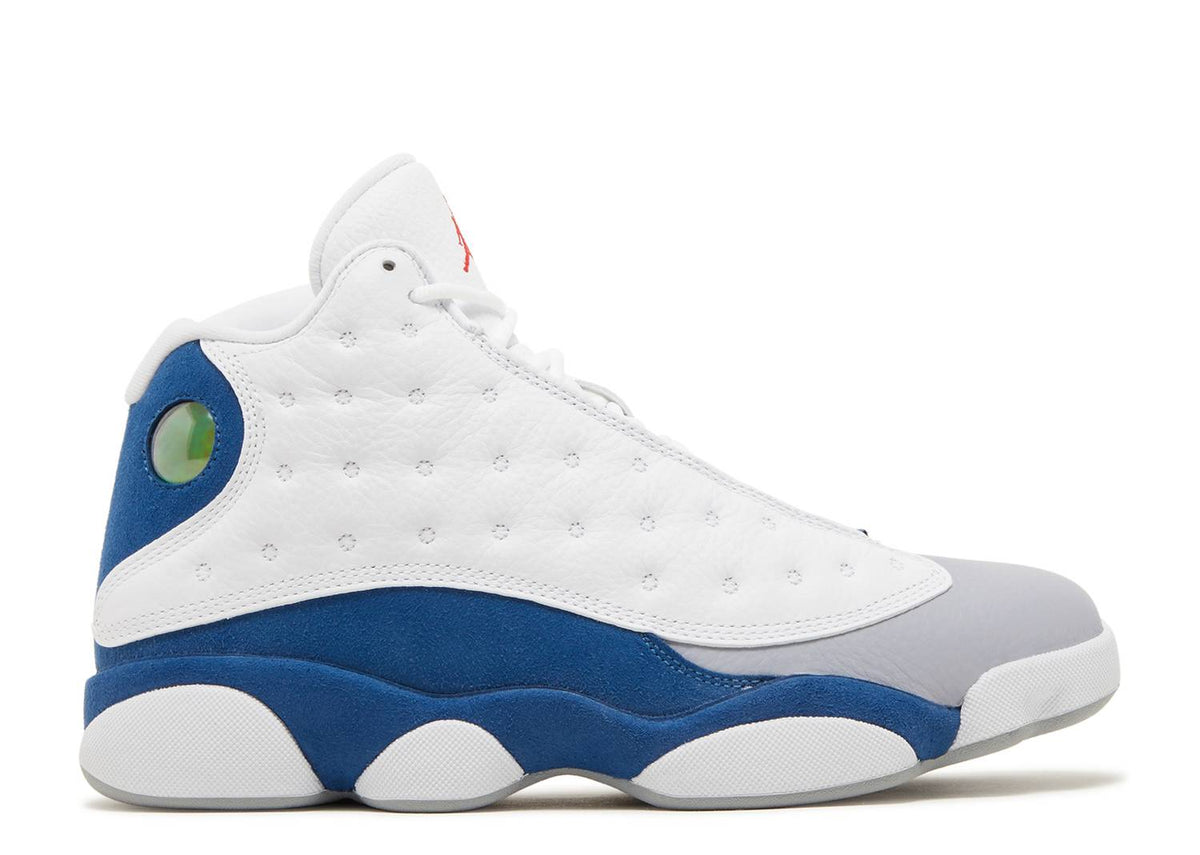 Air Jordan 13 Retro White and Blue Men\'s Basketball Shoes Jordan - Boy - TD Retro 13 - White/Yellow Ochre/Blue – Nohble main image 3
