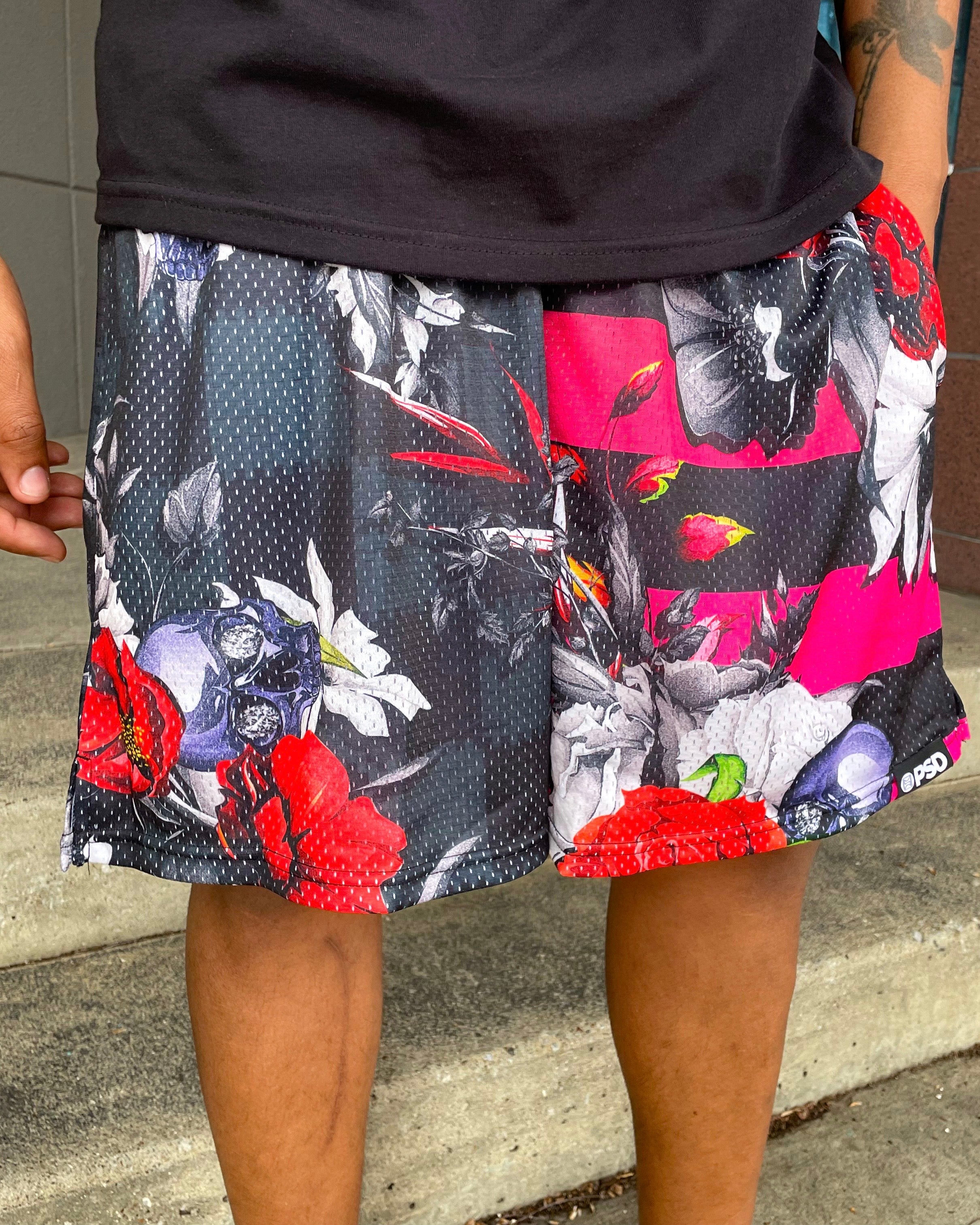 Floral Demise Mesh Shorts