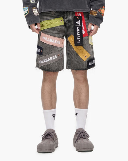 Banner Denim Shorts