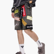 Banner Denim Shorts
