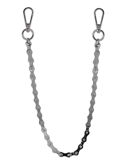 Bicycle pants chain with metal clasps on a white background
