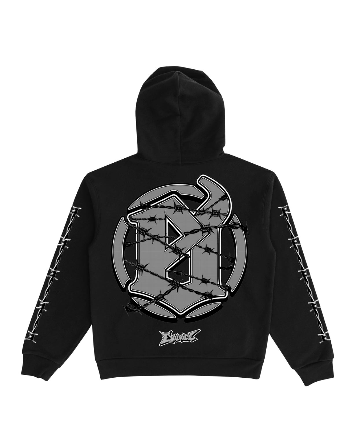 Barbed Skull Hoodie In black color 