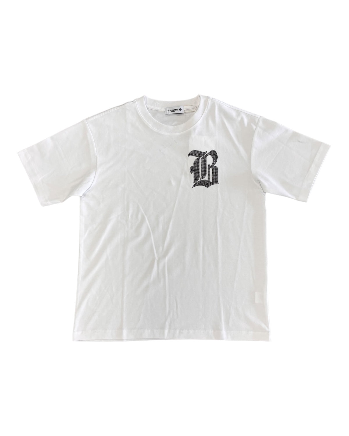 Black label bling tee in white 