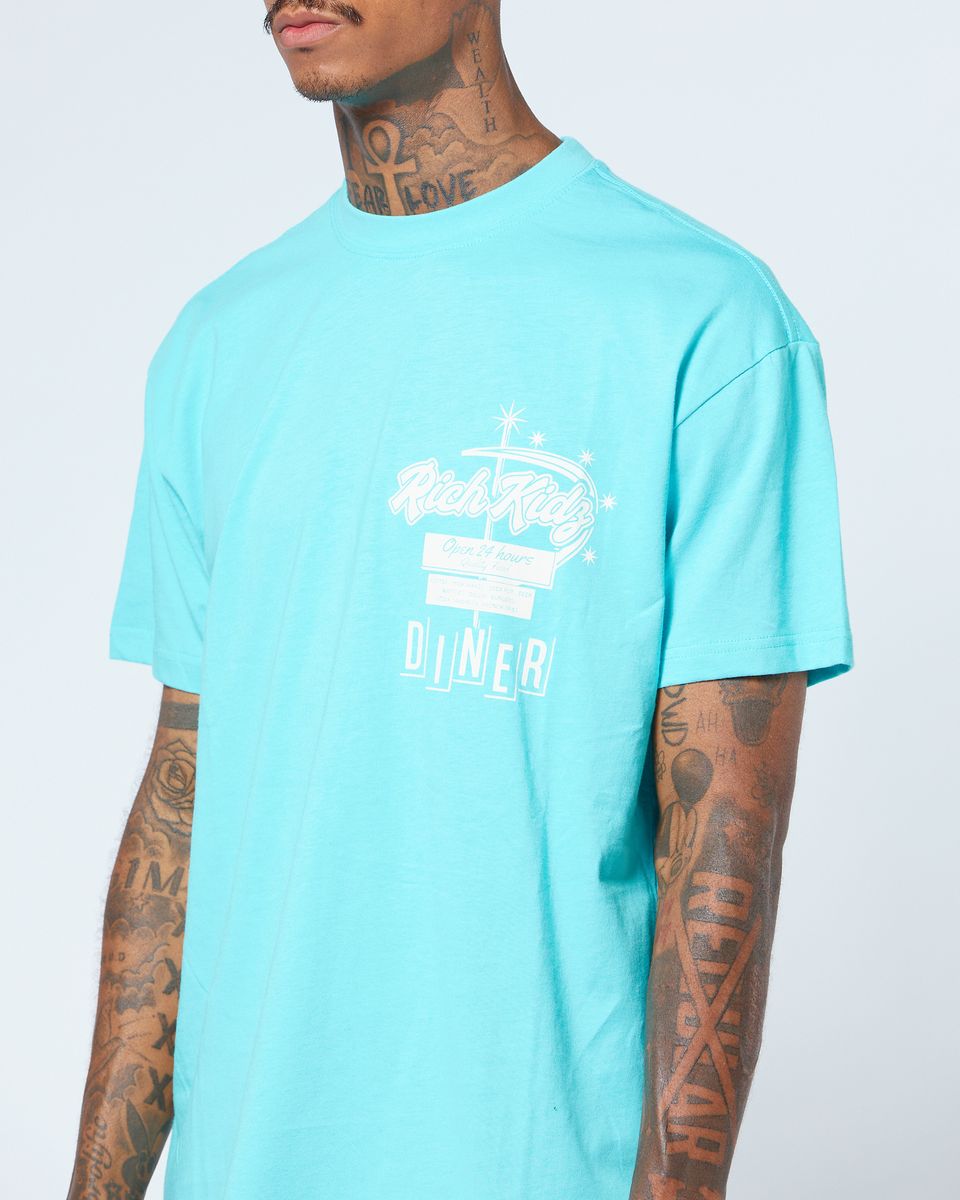 Luxury diner tee in blue 