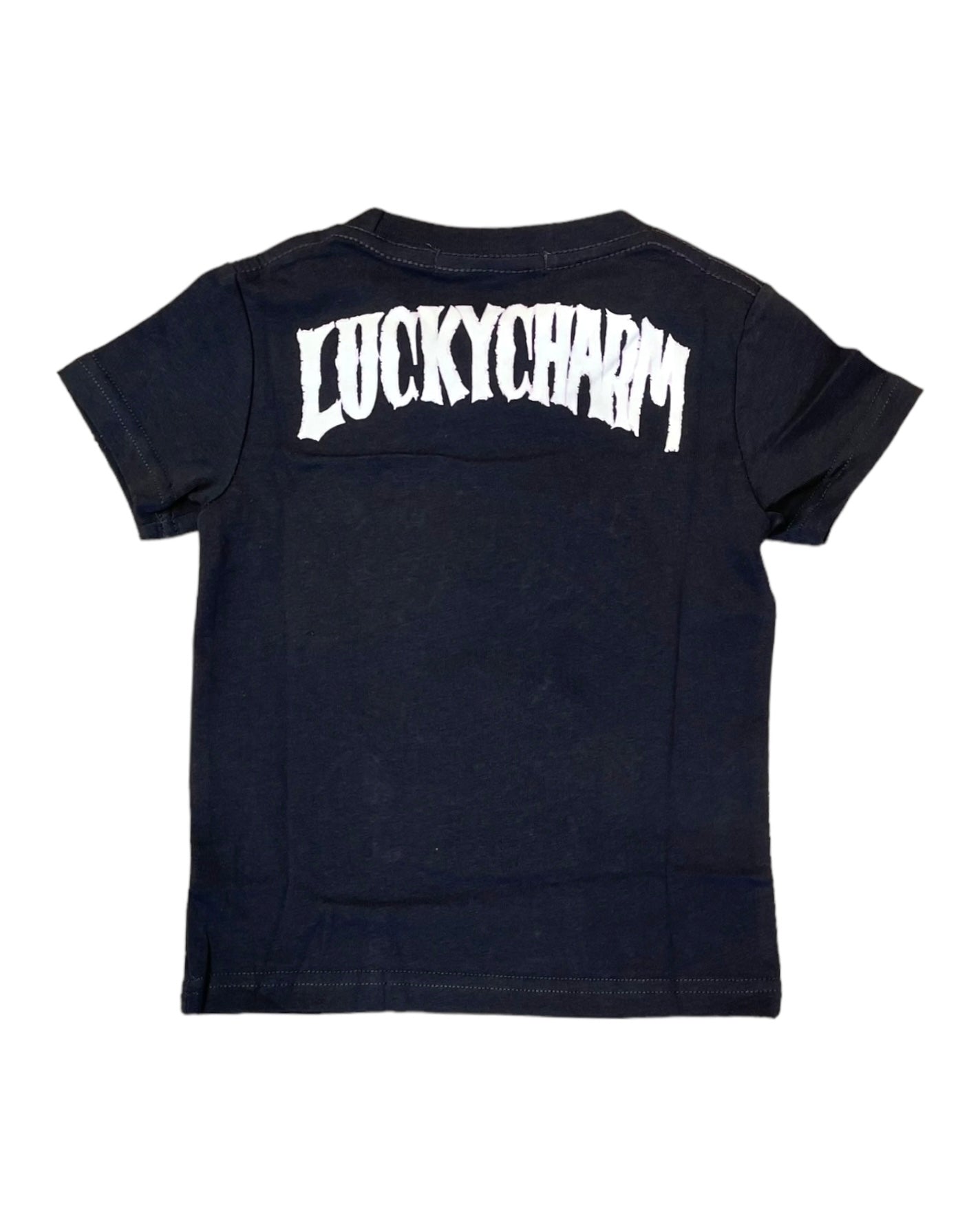 Junior boys heaven tee in charcoal by lucky charm