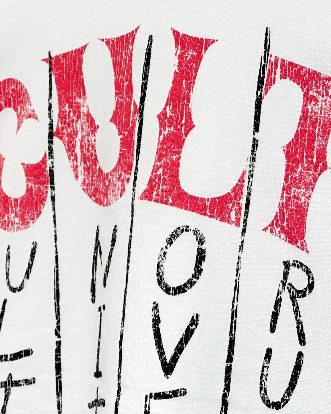 Text with 'CULT LOVE' in red and black on a white background